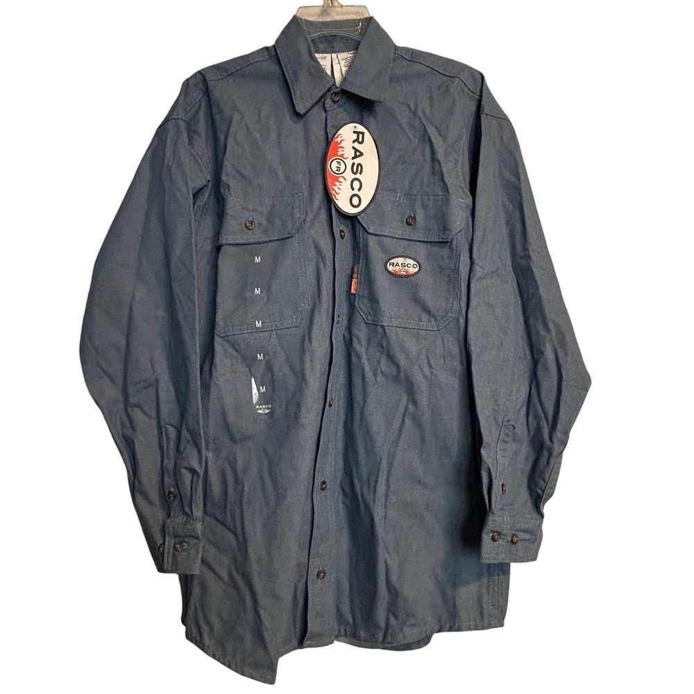 Rasco FR Chambray‎ Shirt Men's Medium Flame Resistant CAT 2 NFPA 2112 NWT